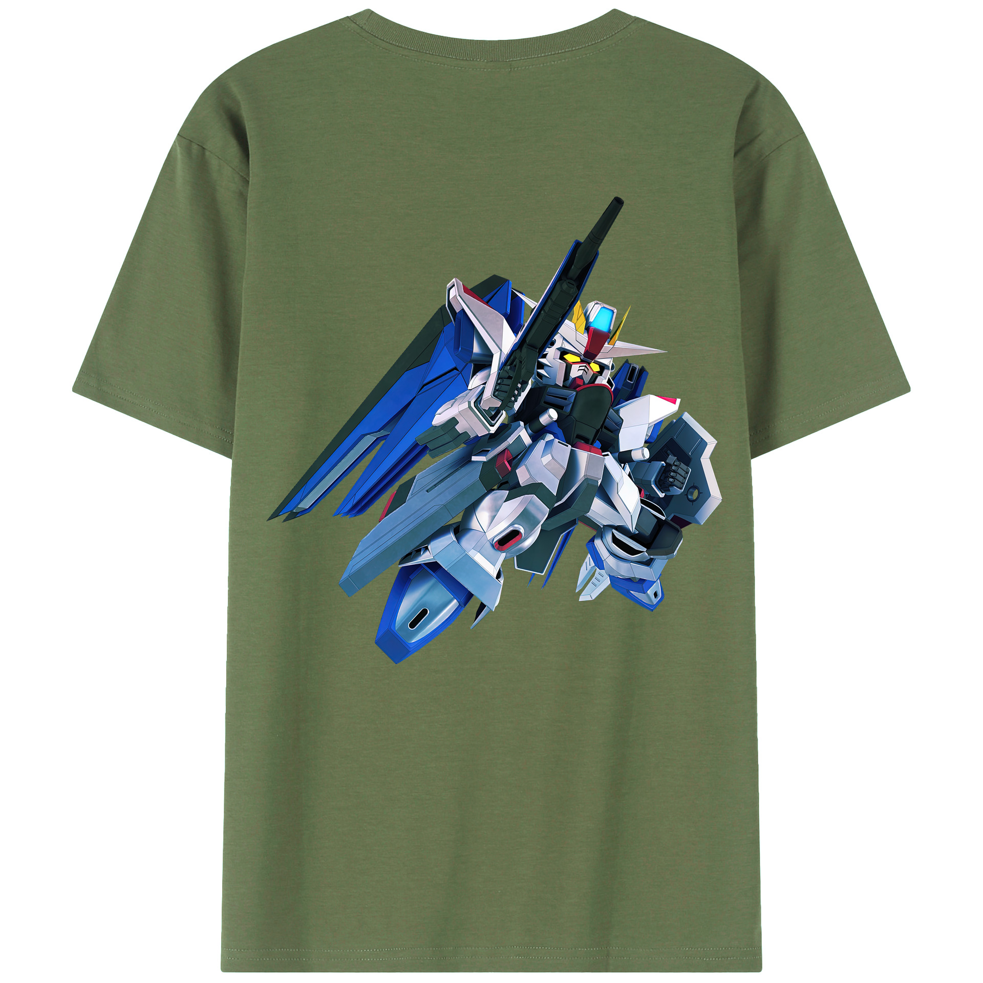 （画像用） 機動戦士ガンダム Mobile Suit Gundam 綿100％ メンズ半袖Tシャツ（バックプリント） 通気性